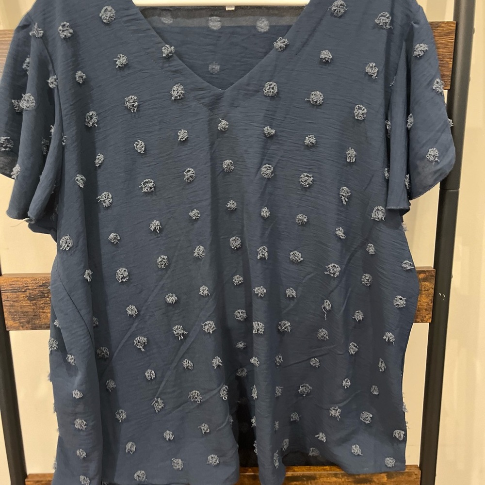 Blue Textured Women's Top